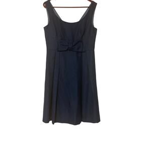 Anthropology Mirrors of Venus Blue Bow Front Silk Blend Party Event Dress Size 8